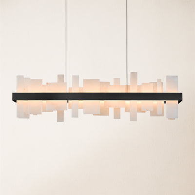 Nocturne Alabaster Rectangular Chandelier 48"