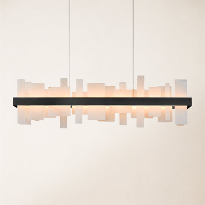 Nocturne Alabaster Rectangular Chandelier 48"