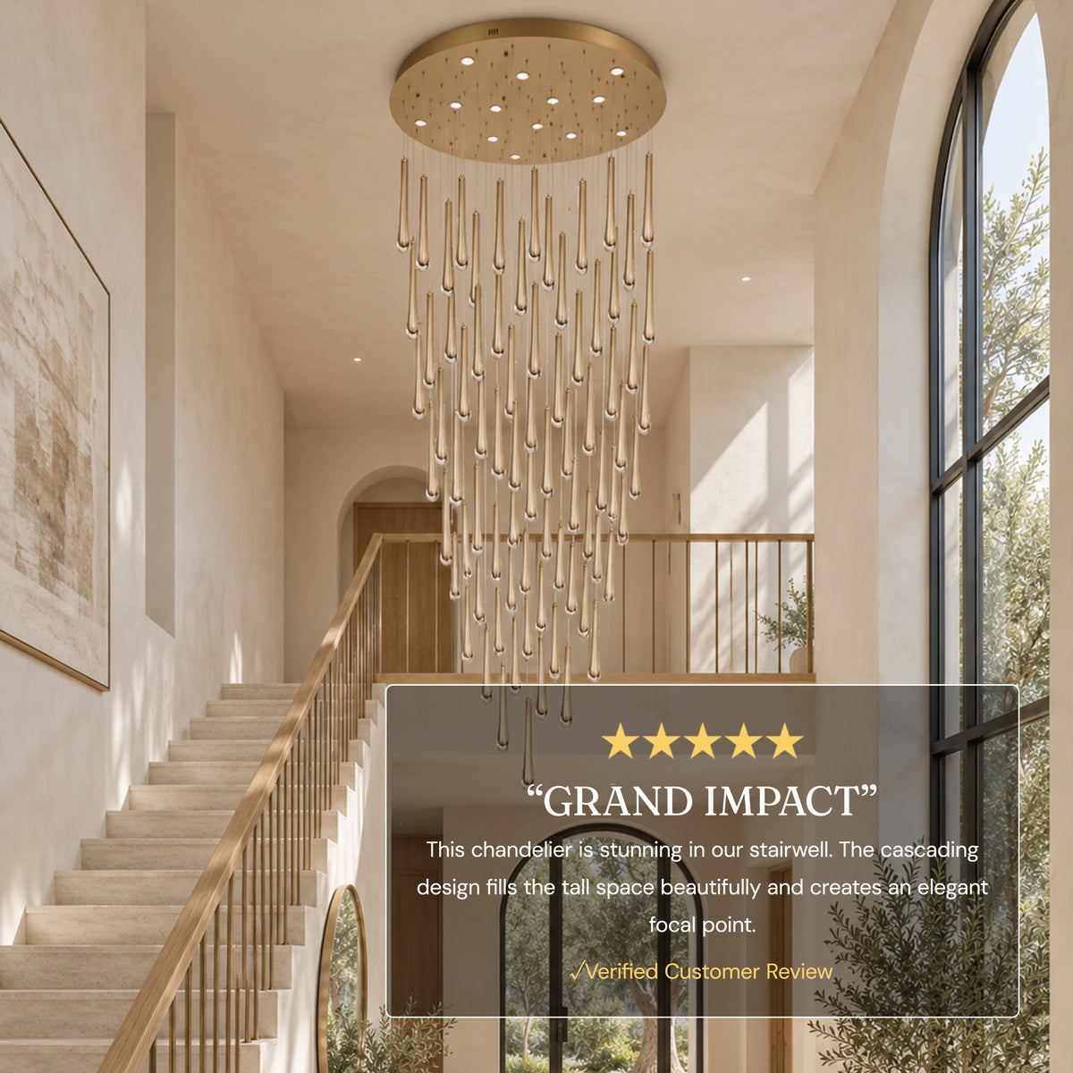 Aurelyn Crystal Round Chandelier 36"D