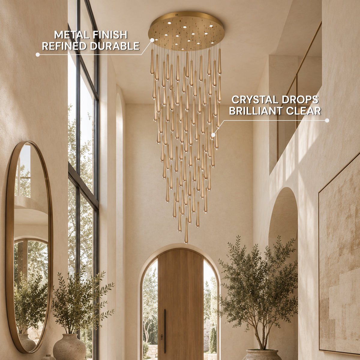 Aurelyn Crystal Round Chandelier 48"D