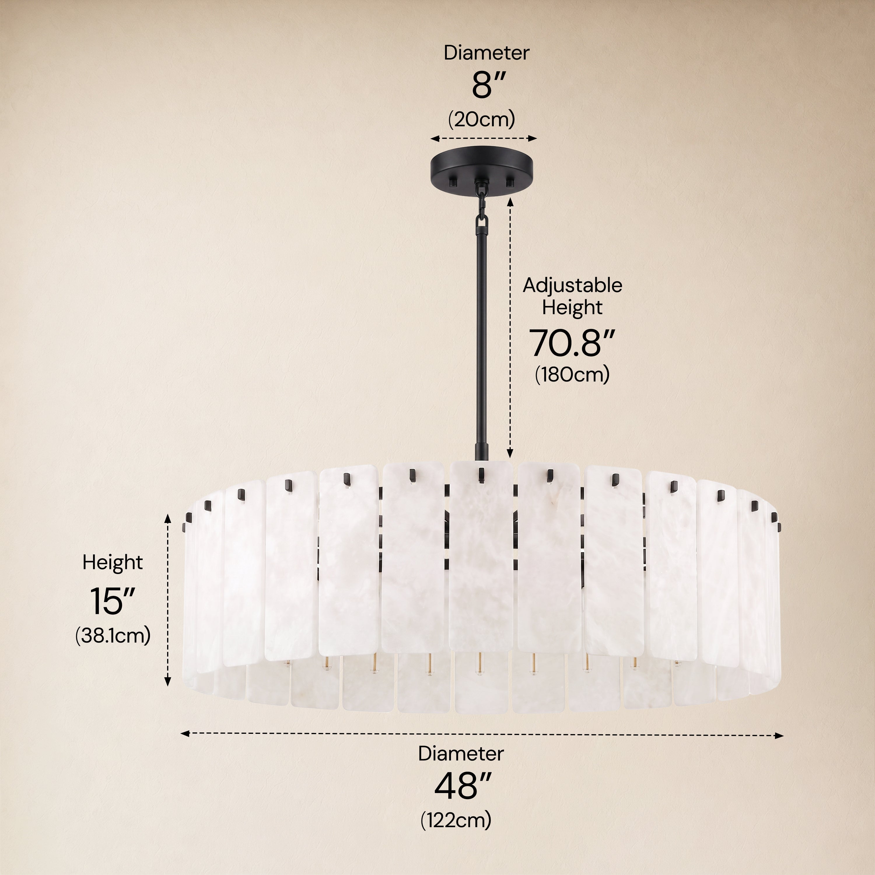 Lunara Alabaster Round Customize Chandelier 48