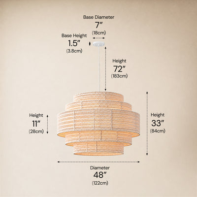 Cavana Rattan Tiered Round Chandelier 48"D 