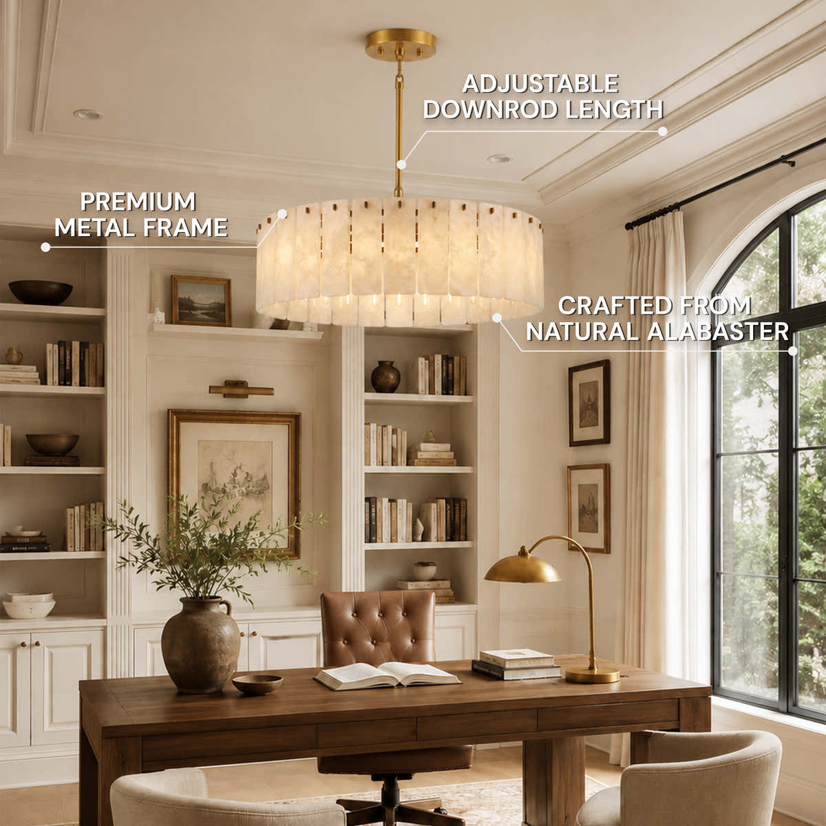 Large alabaster chandelier interior