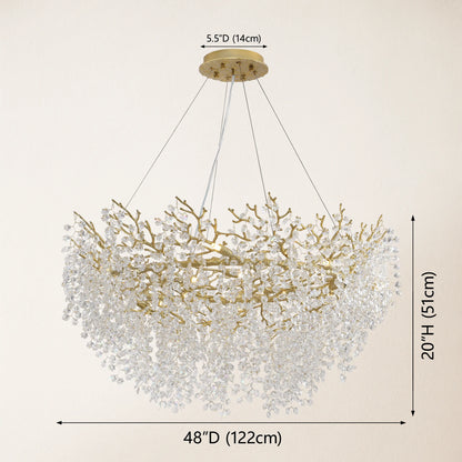 Lustre Branches Round Chandelier 48"