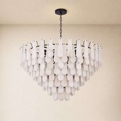 Caldera Alabaster Custom Round Chandelier 48"D 58"D