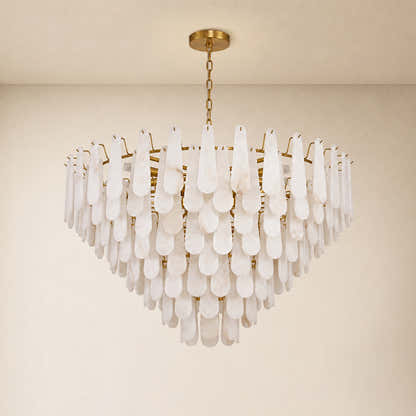 Caldera Alabaster Custom Round Chandelier 48"D 58"D