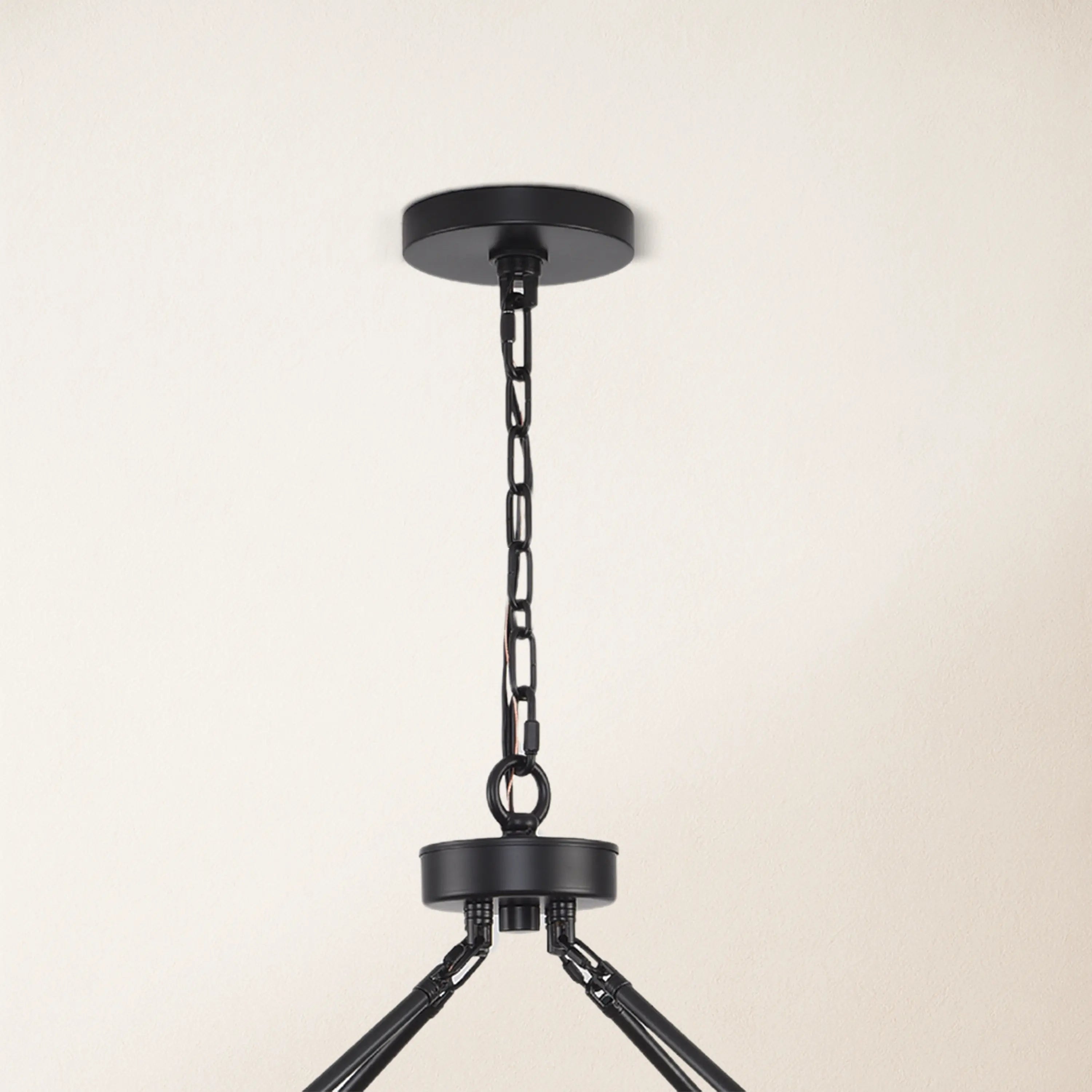 Cylora Glass Tube Round Chain Chandelier 48"
