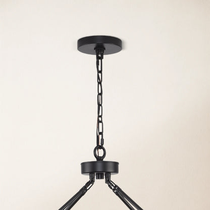 Cylora Glass Tube Round Chain Chandelier 48"