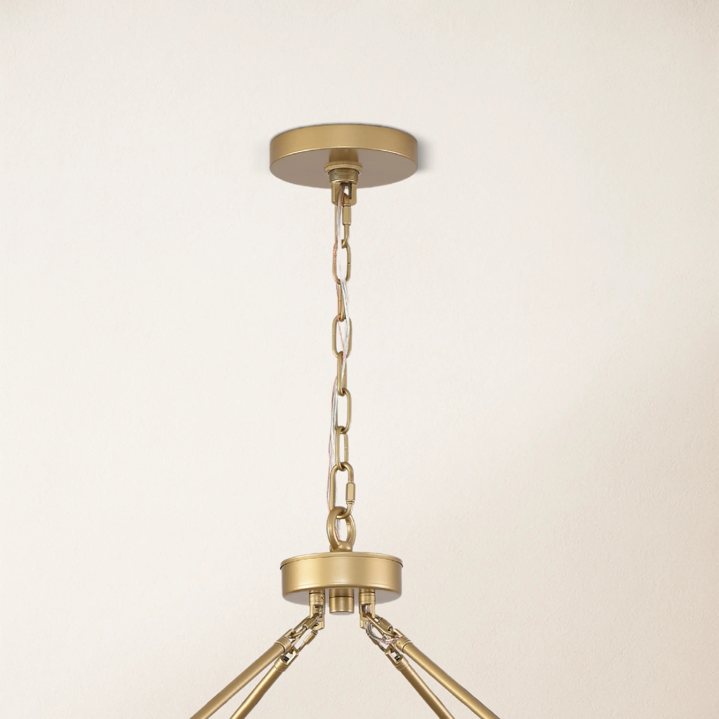 Cylora Glass Tube Round Chain Chandelier 48"