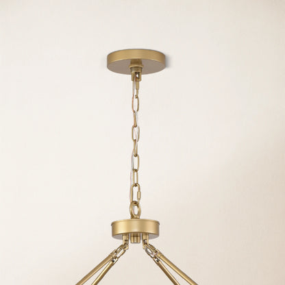 Cylora Glass Tube Round Chain Chandelier 48"