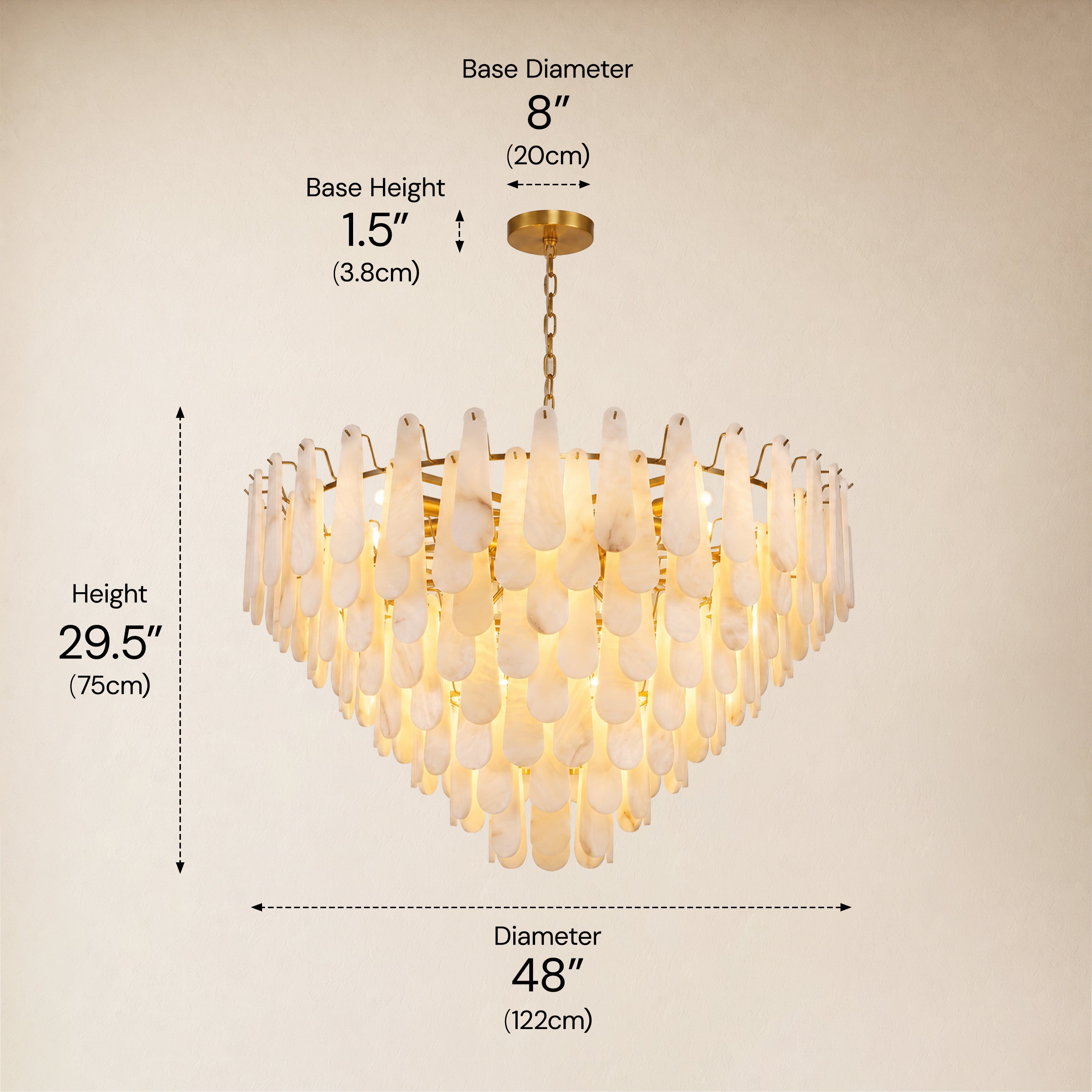 Caldera Alabaster Custom Round Chandelier 48
