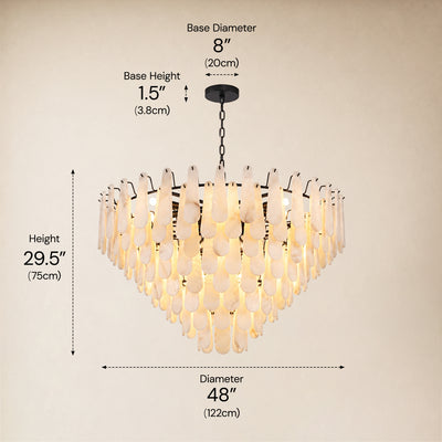 Caldera Alabaster Custom Round Chandelier 48"D 58"D