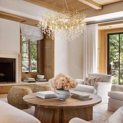 Frostleaf Crystal Branch Halo Chandelier 47"D