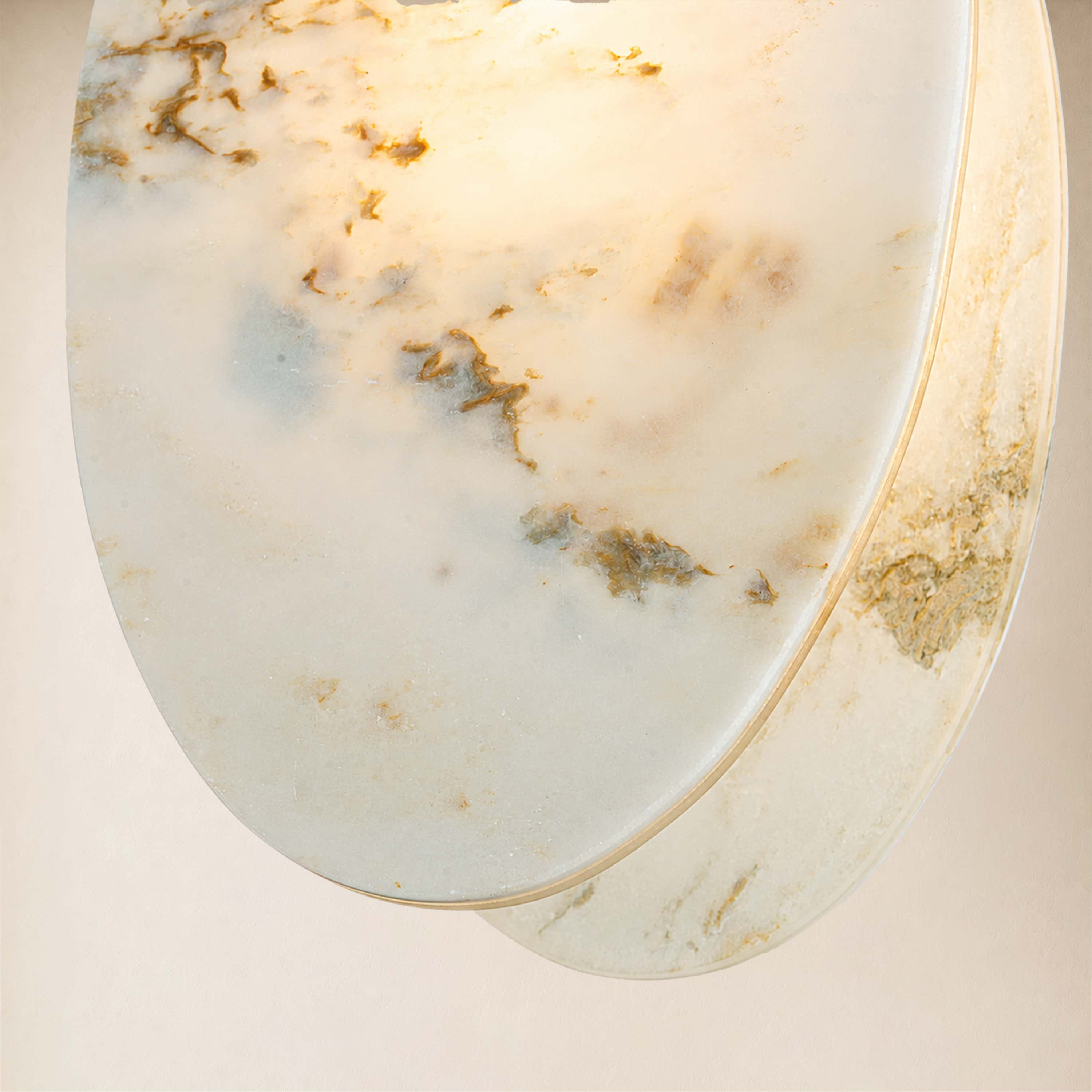 Pietra Marble Oval Pendant Light 5.9"D