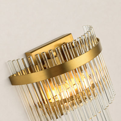 Virellune Glass Rod Half-Round Wall Sconce 9"W