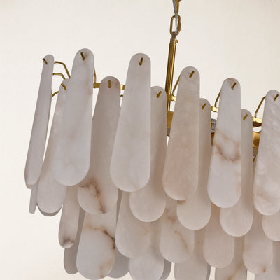 Caldera Alabaster Rectangular Chandelier 40"