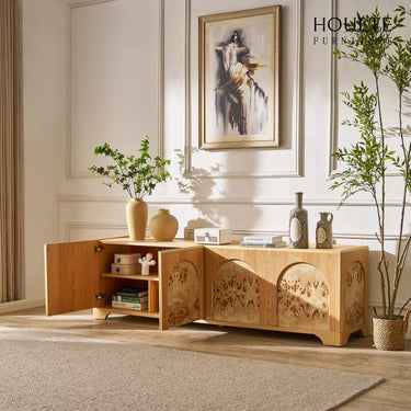 Aurora Oak Media Console 80"