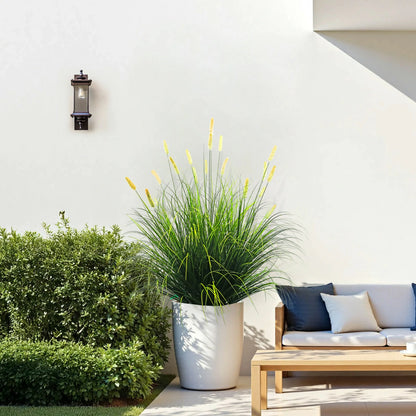 Artificial 20-Head Short Pine Grass with Curved-Straight Onion Grass Bonsai 43"H