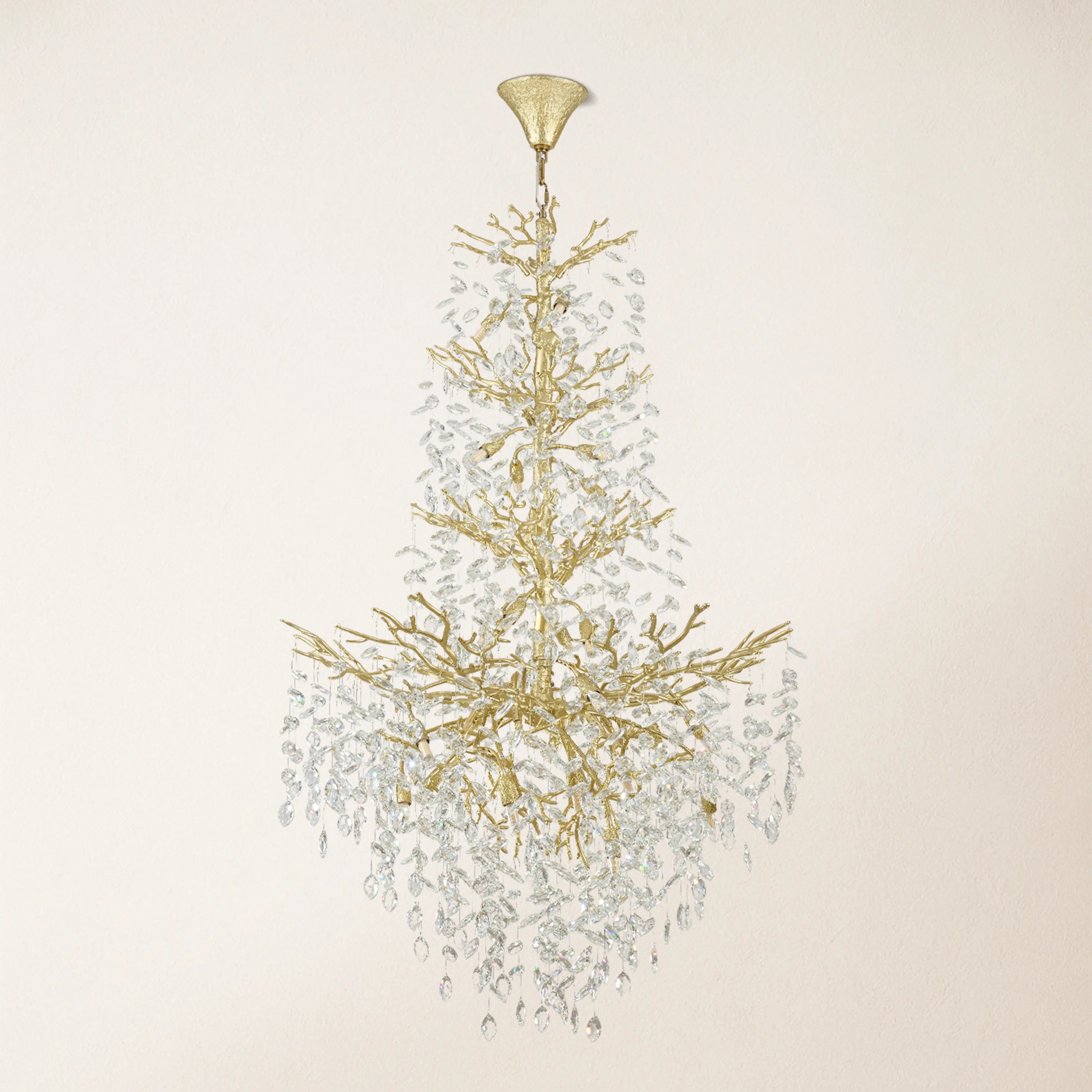Frostleaf Crystal Cascade Grand Staircase Chandelier 61"H