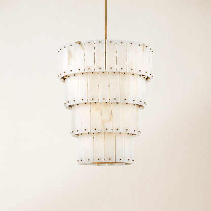 Rancho Alabaster 4-Tier Round Chandelier 24''D