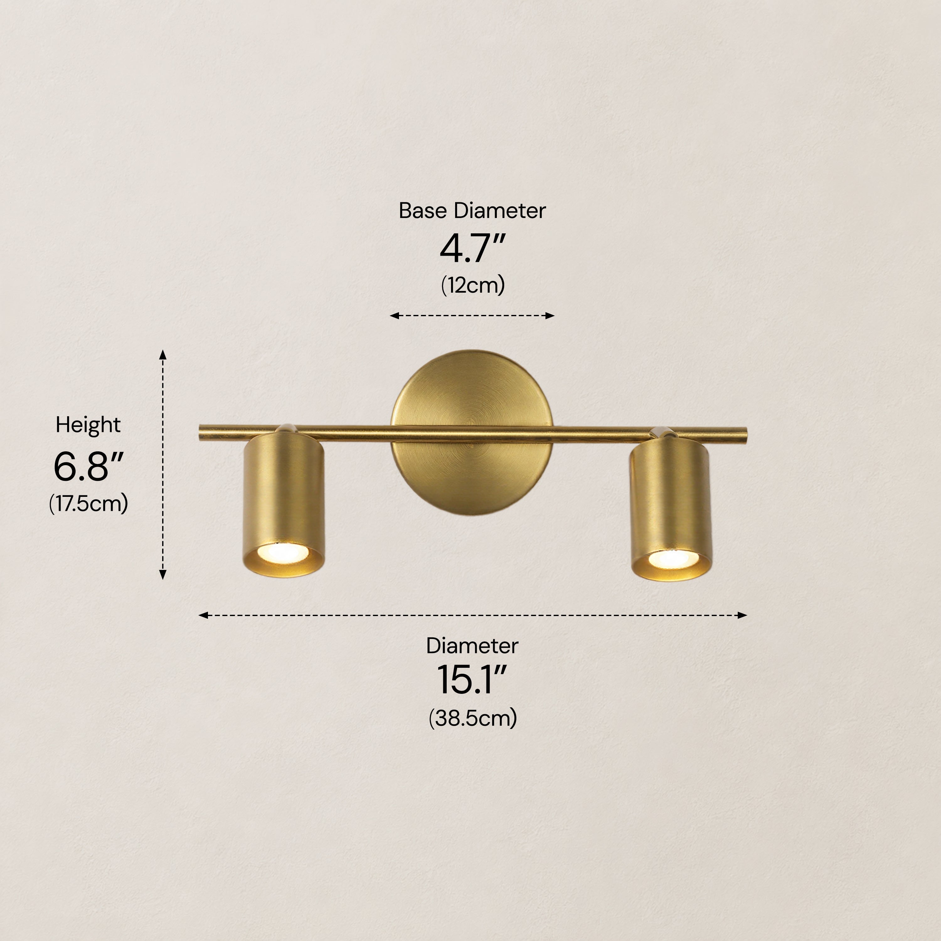 Erin Cylindrical 2-Light Wall Sconce#Finish_Gold