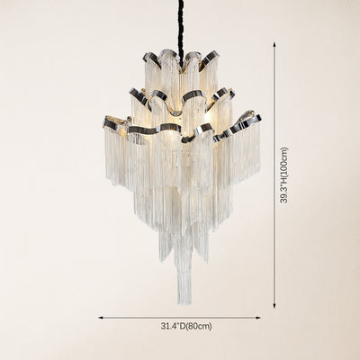 Teresa  Cadena Metal Tassel Chandelier 31"W