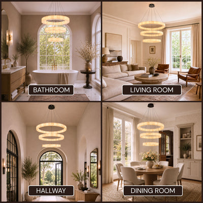 Soluna Alabaster 3 Tiered Custom Round Chandelier
