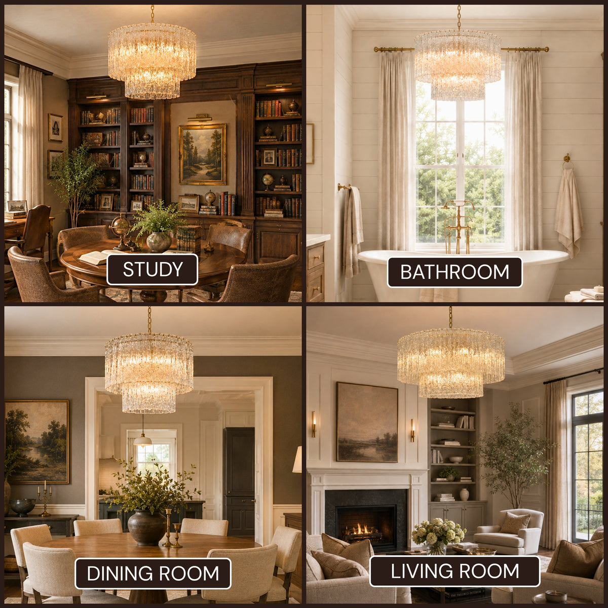 Aurellise Textured Glass Tiered Round Chandelier 48"D