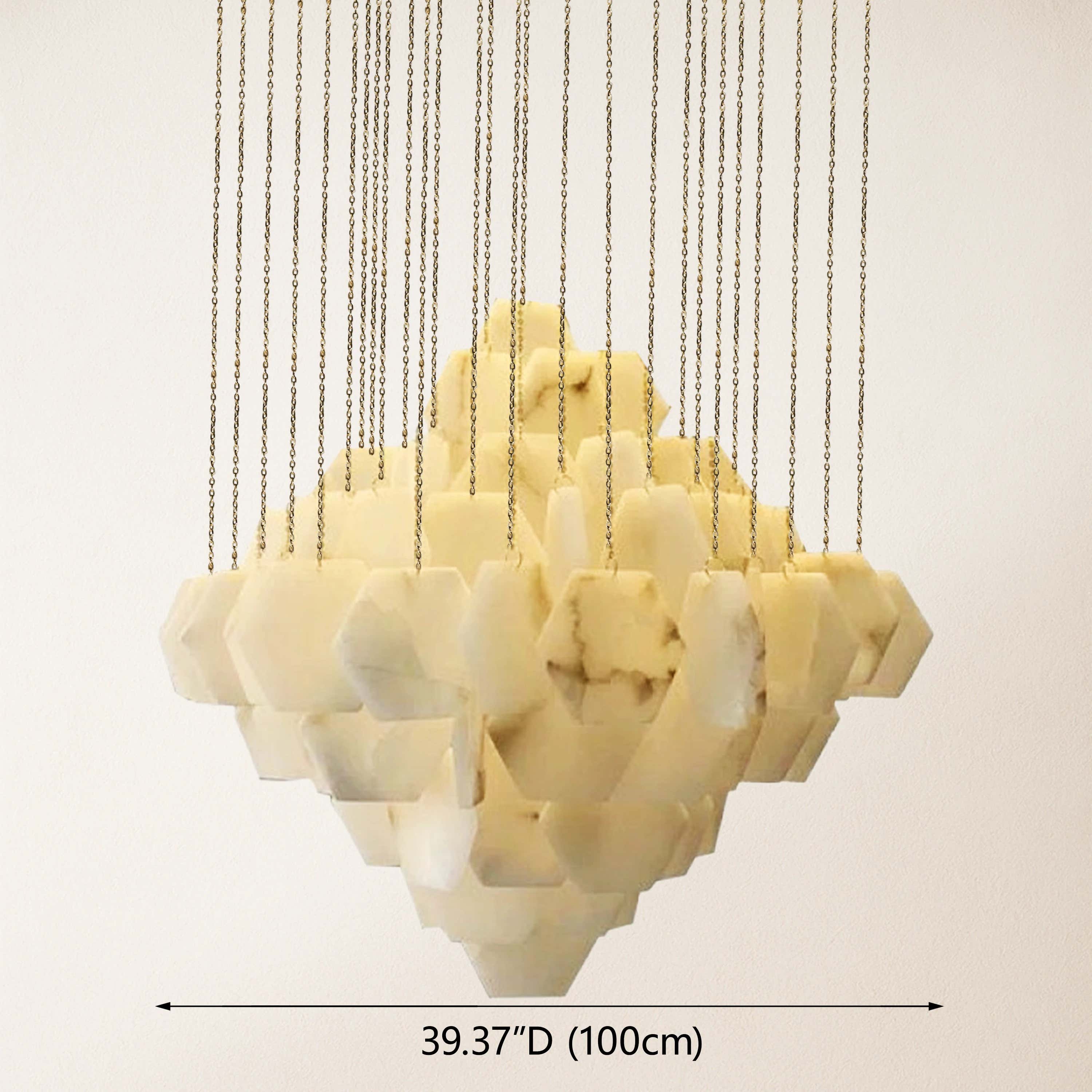 Talan Multi-layer Irregular Alabaster Chandelier 39"D#Finish_Gold