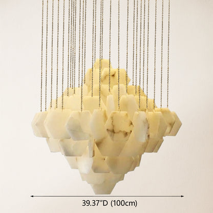 Talan Multi-layer Irregular Alabaster Chandelier 39"D