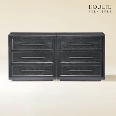 Alvar 64″ Oak 6-Drawer Chest(Set of 2)