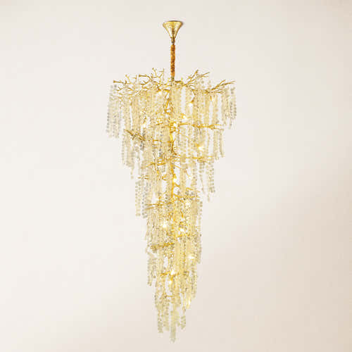 Shiro Noda Crystal Tree Branch Round Chandelier 95"H