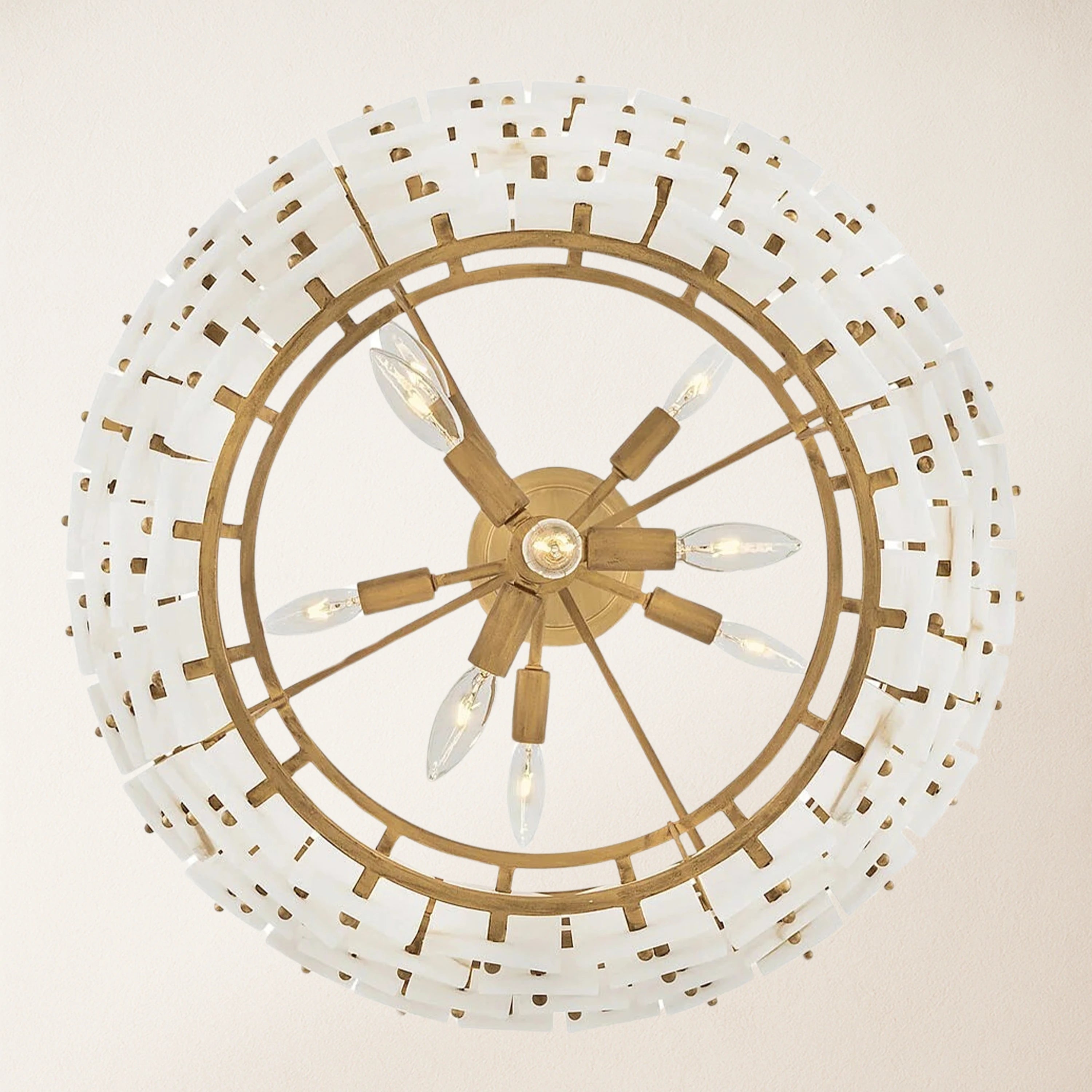 Rancho Alabaster 4-Tier Round Chandelier 24''D