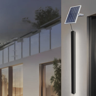 Minimalist Long Linear LED Waterproof Black Modern Solar Wall Sconce Lighting