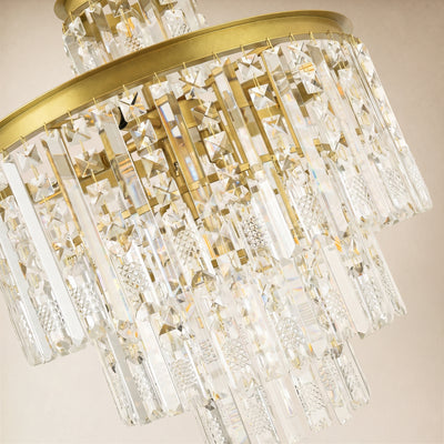 Lucentra Crystal Tiered Round Pendant 20"D