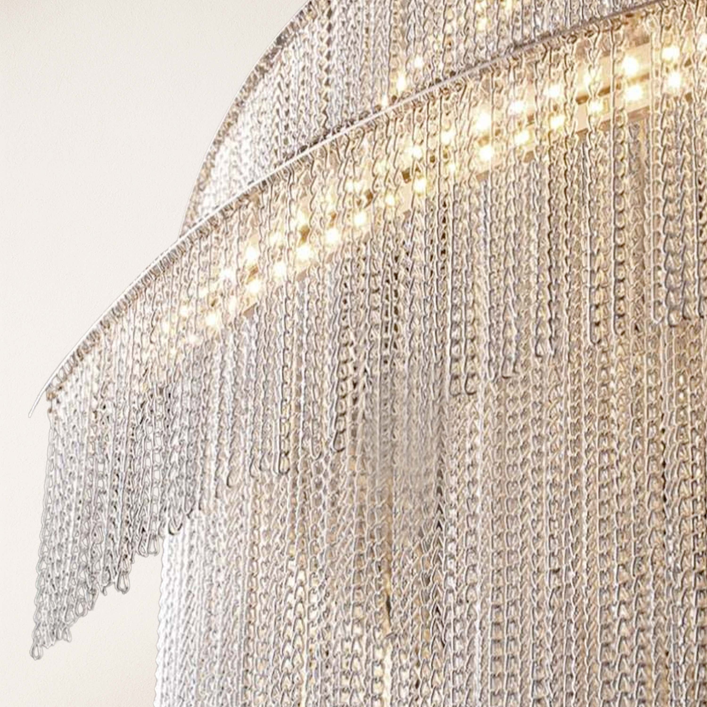 Teresa Cadena Metal Chain Tassel Entryway Chandelier 24"D