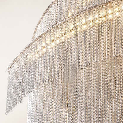 Teresa Cadena Metal Chain Tassel Entryway Chandelier 24"D