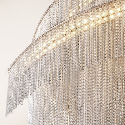 Teresa Cadena Metal Chain Tassel Entryway Chandelier 24"D