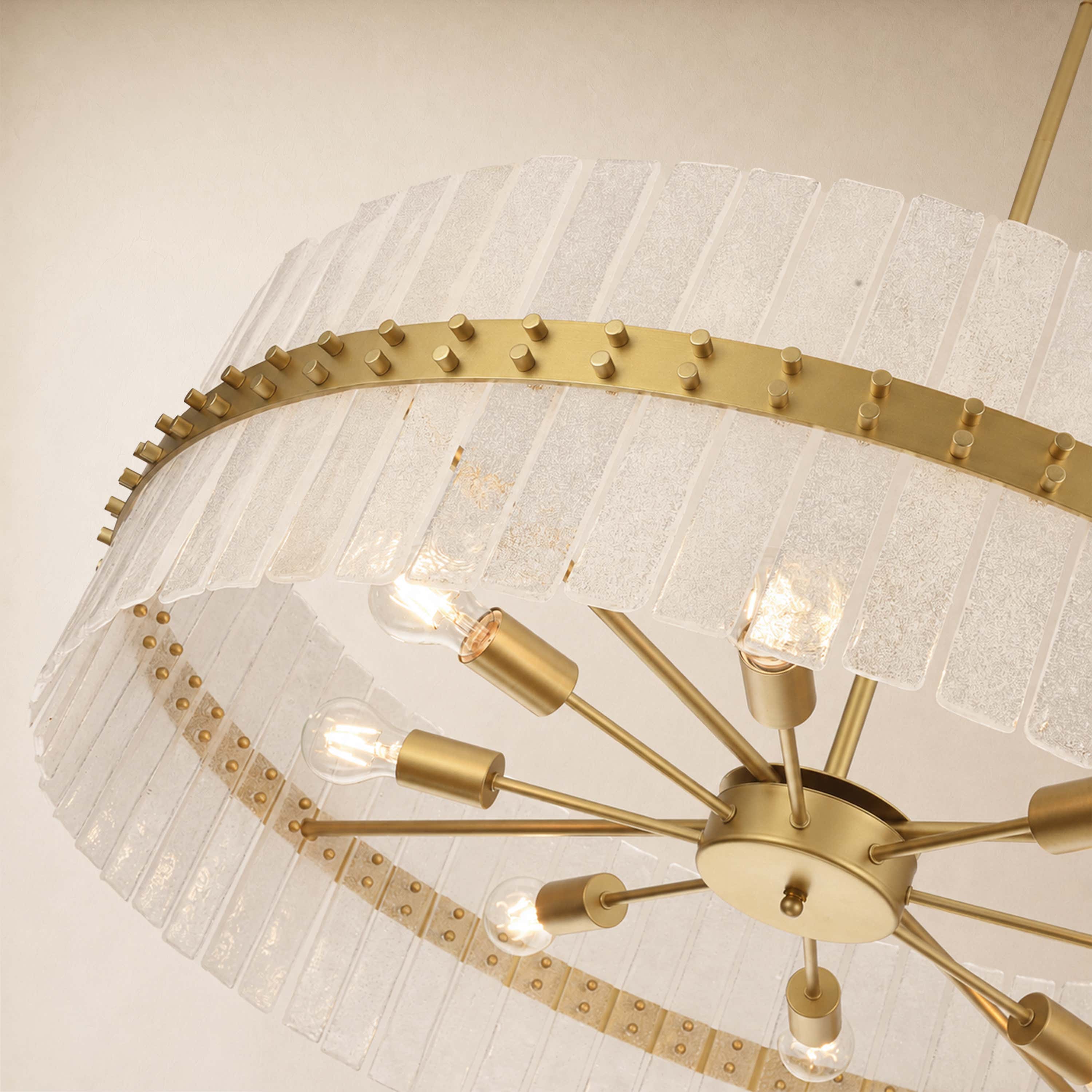 Mariselle Bubble Glass Round Chandelier 40"D