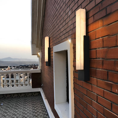 Obsidian Imitation Marble Shade Outdoor Wall Light