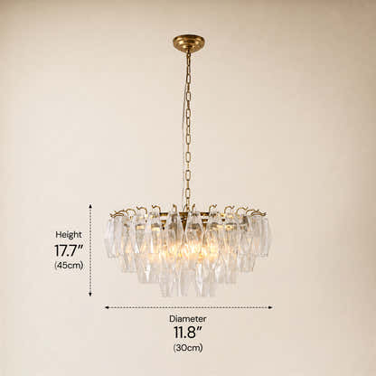 Celestial Drop Glass Round Chandelier 11.8"D