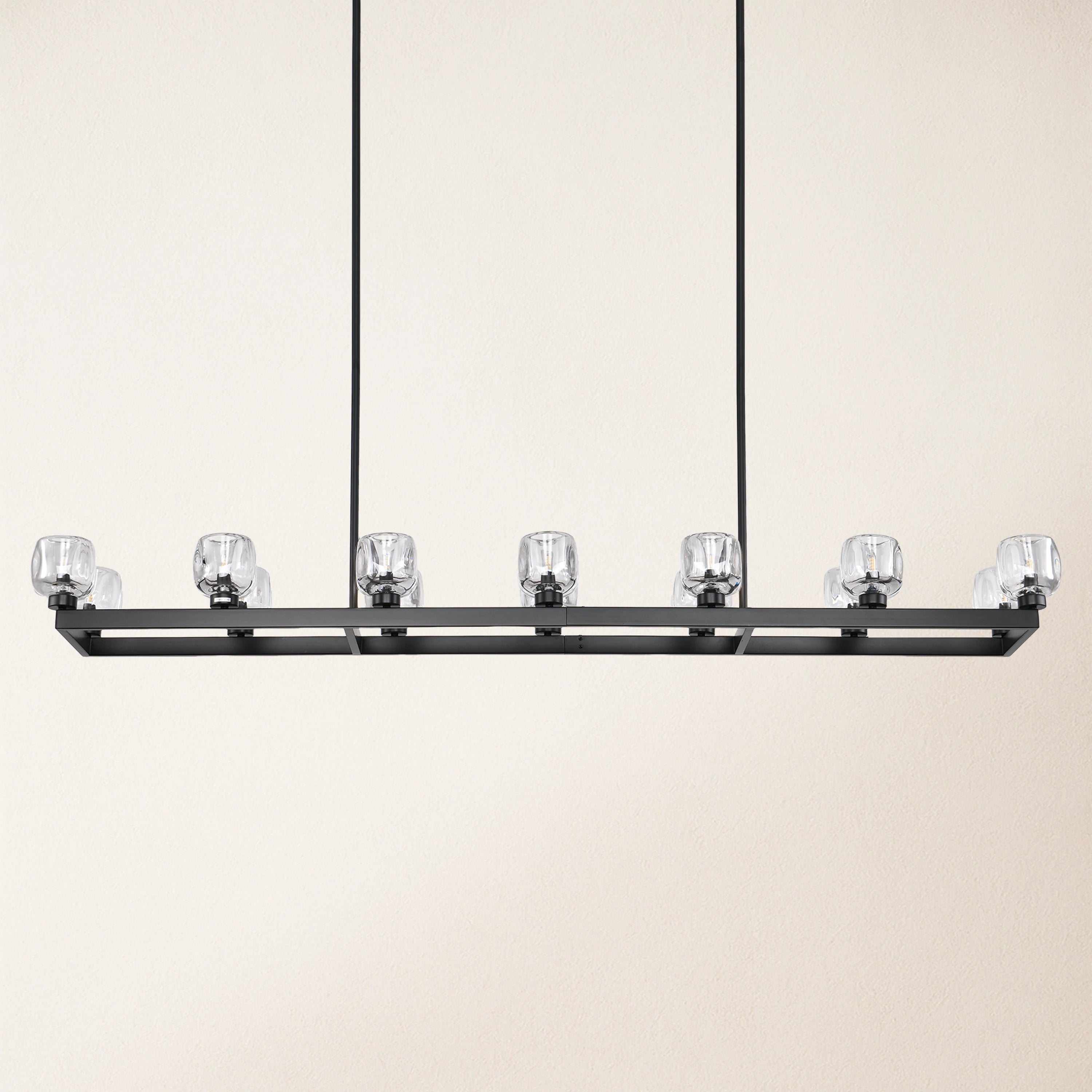 Vellum Rectangular Chandelier 68"