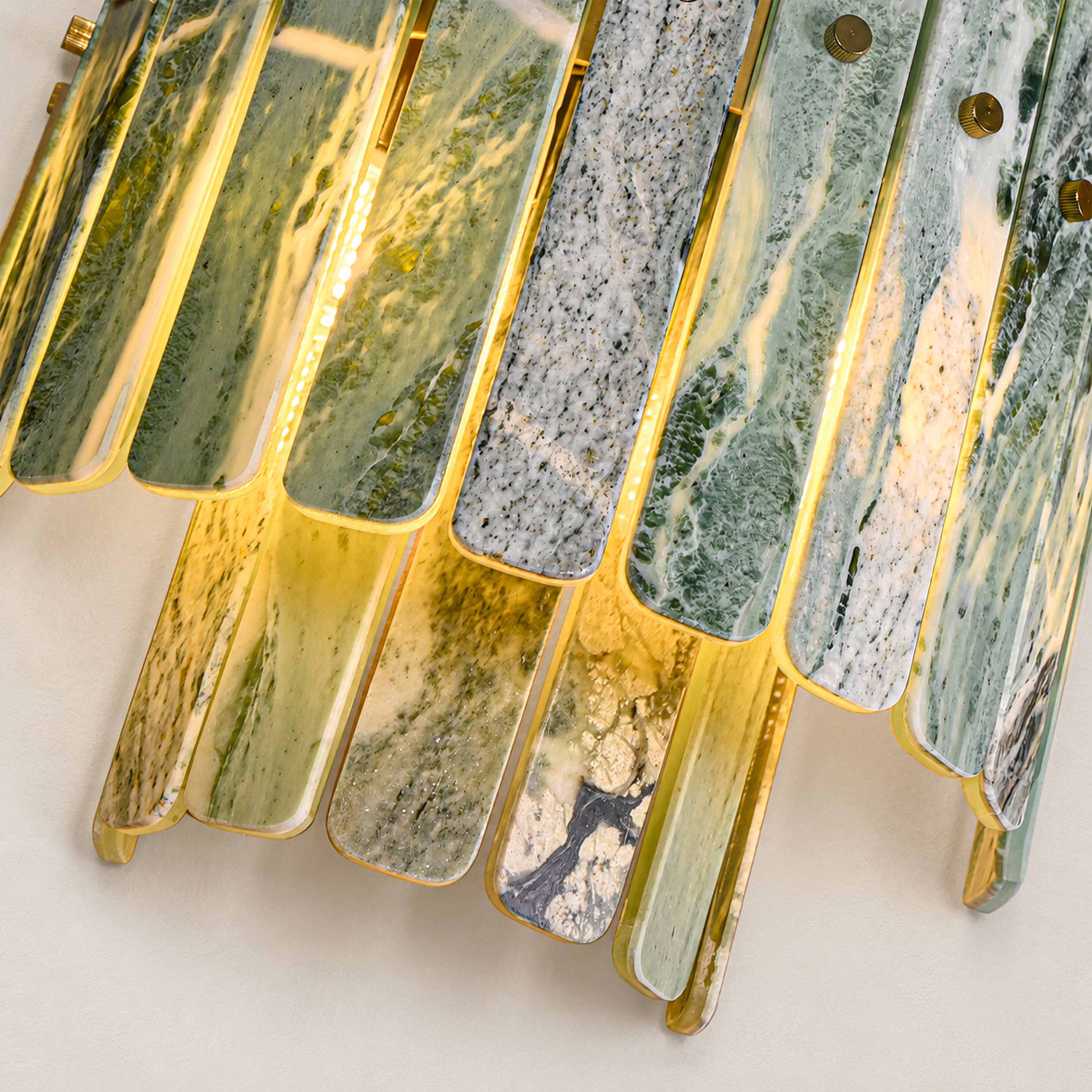 Pietra Green Marble Round Wall Sconce 11.8"D