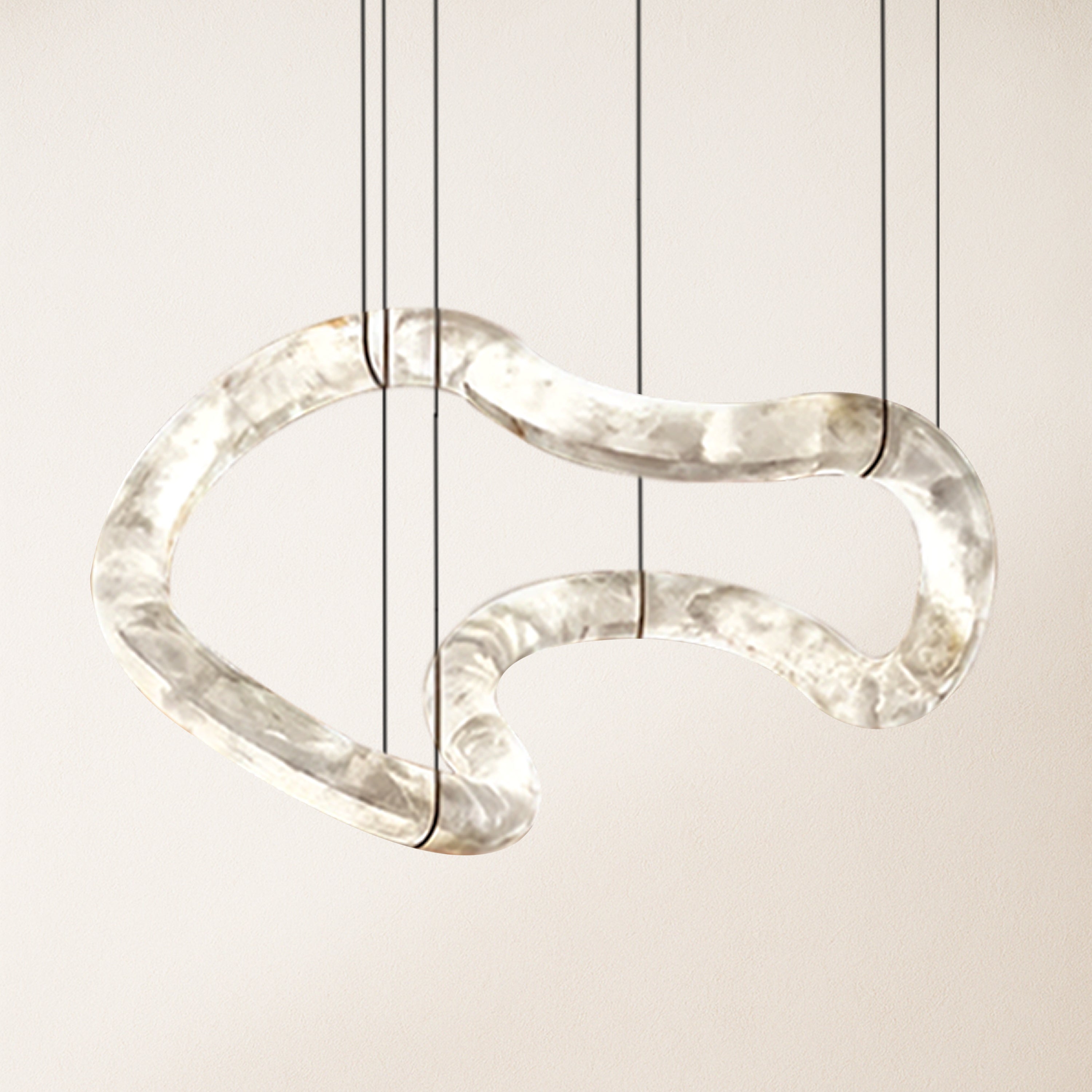 Infinity Symmetrical Alabaster Chandelier 56"L