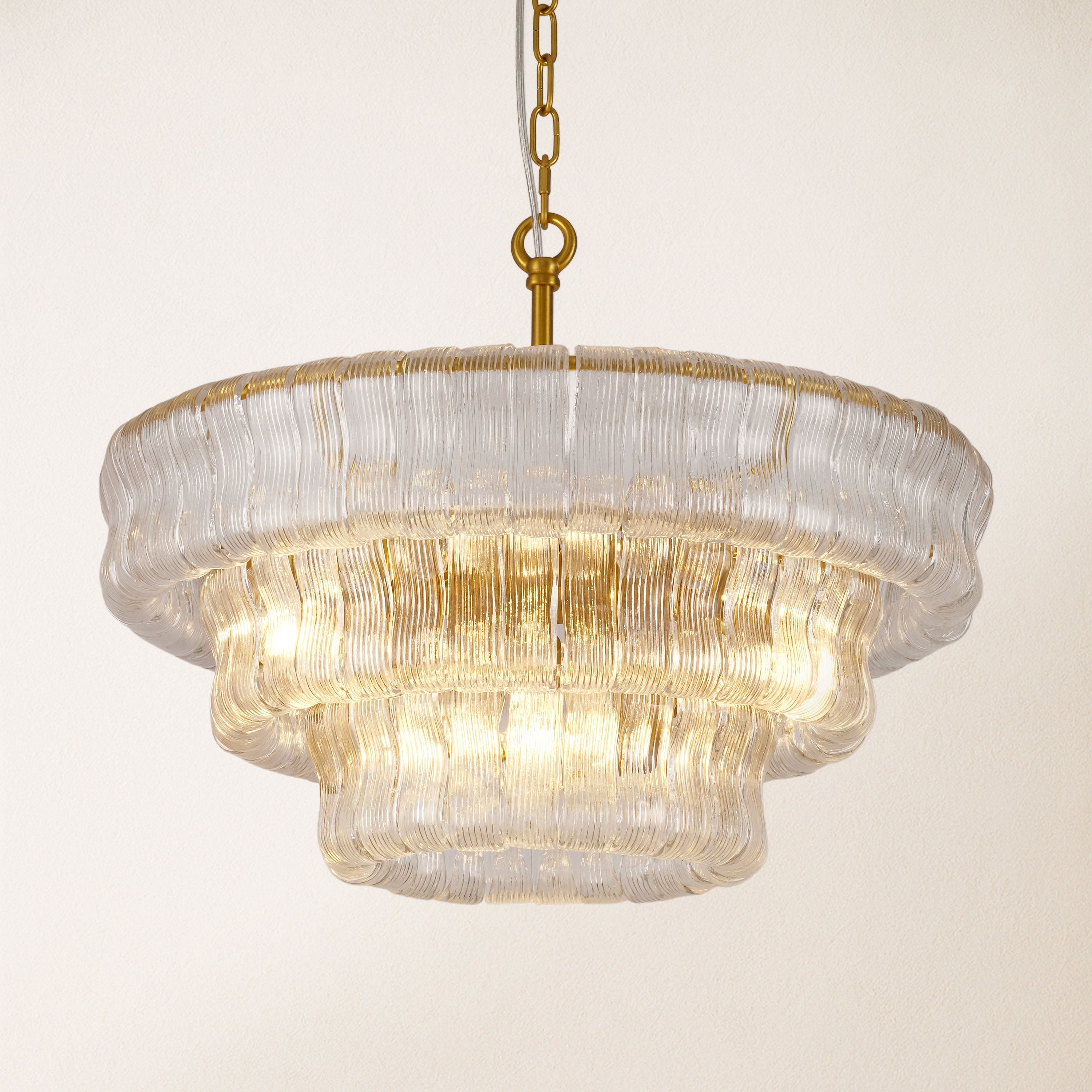 Ondalia Tiered Glass Round Chandelier 24