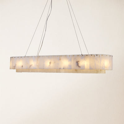 Sawyer Alabaster Oval Chandelier 54"