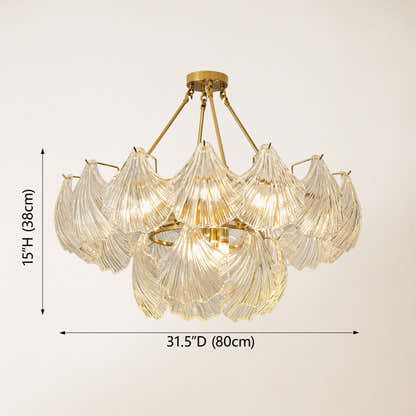 Marivelle Shell Glass Round Chandelier