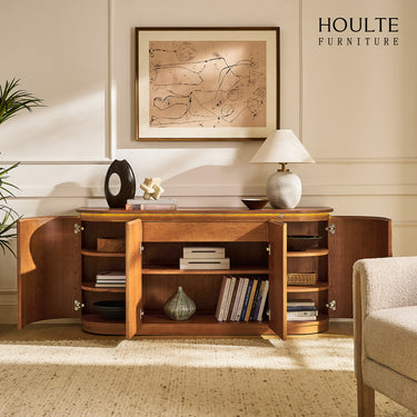 Ewan Oak Media Console And Sideboard Set