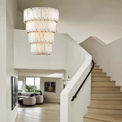 Rancho Alabaster 4-Tier Round Chandelier 24''D#Finish_Gold