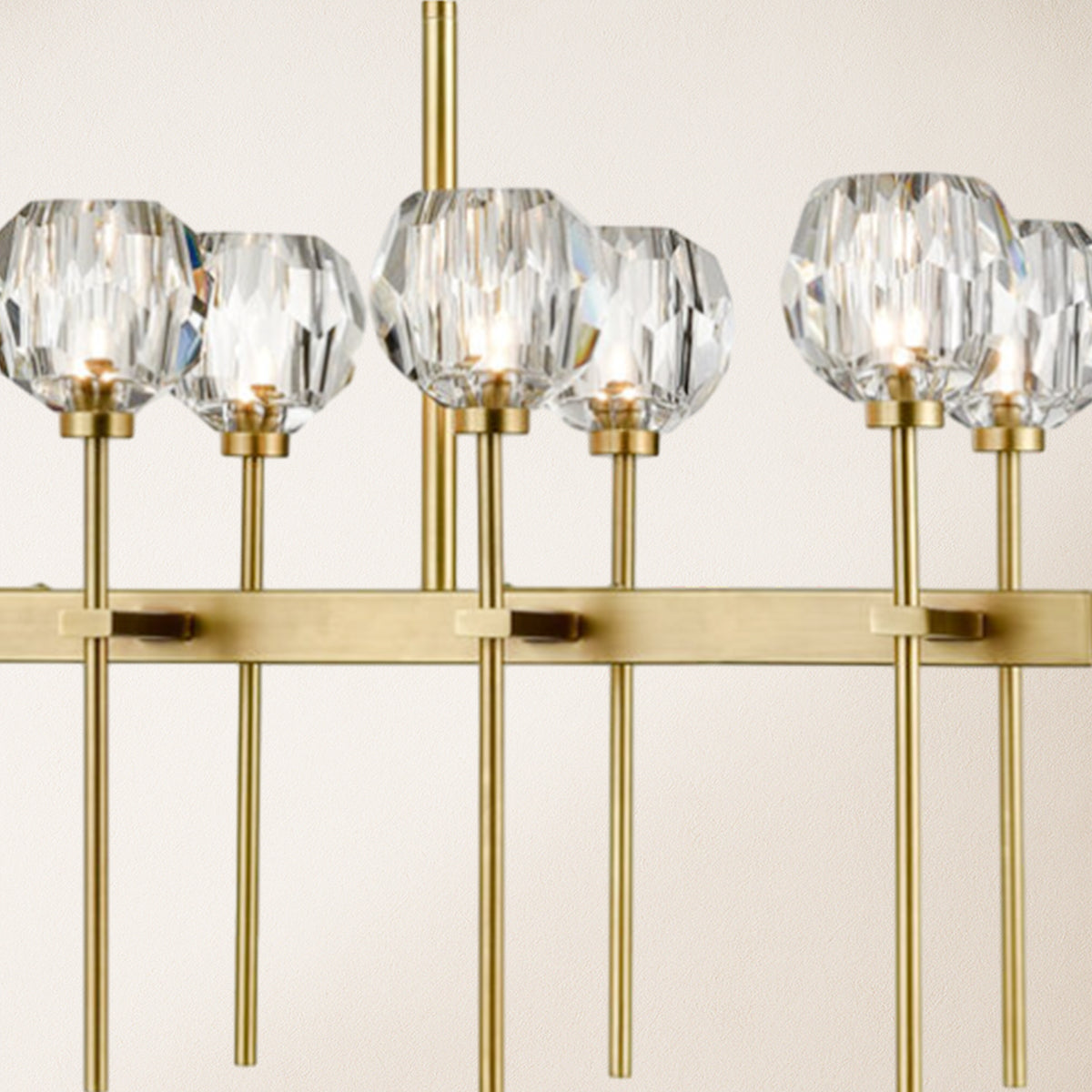 Parisian Crystal Double Linear Chandelier 48"L